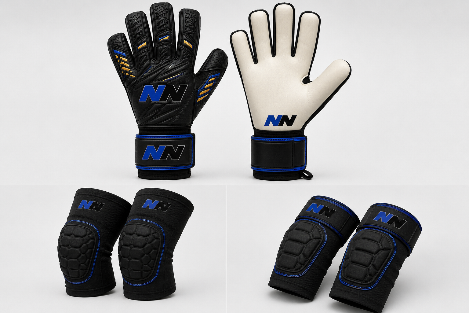 Luvas de goleiro com kit de proteção
